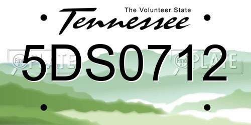 5DS0712 Tennessee License Plate
