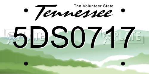 5DS0717 Tennessee License Plate