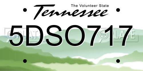 5DSO717 Tennessee License Plate