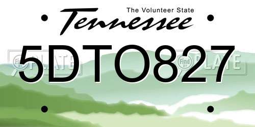 5DTO827 Tennessee License Plate