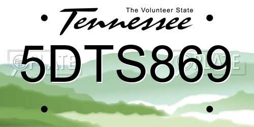 5DTS869 Tennessee License Plate