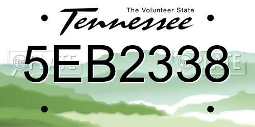 5EB2338 Tennessee License Plate