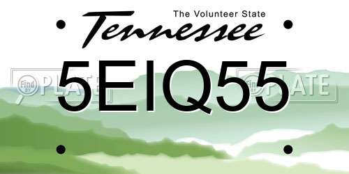 5EIQ55 Tennessee License Plate