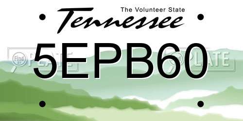 5EPB60 Tennessee License Plate
