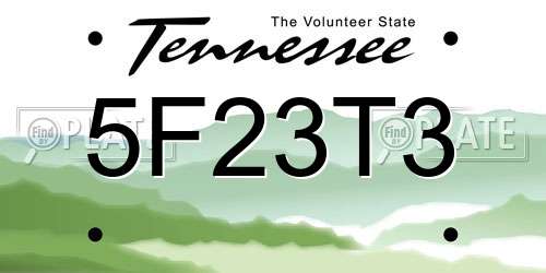 5F23T3 Tennessee License Plate