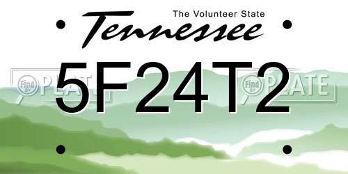 5F24T2 Tennessee License Plate