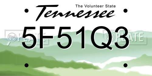5F51Q3 Tennessee License Plate