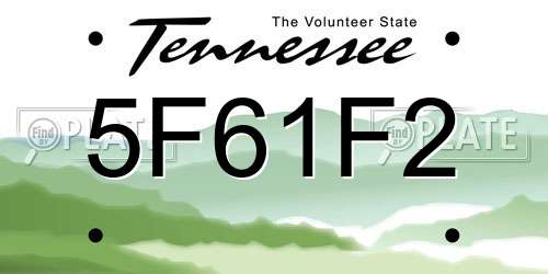5F61F2 Tennessee License Plate