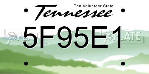 5F95E1 Tennessee License Plate