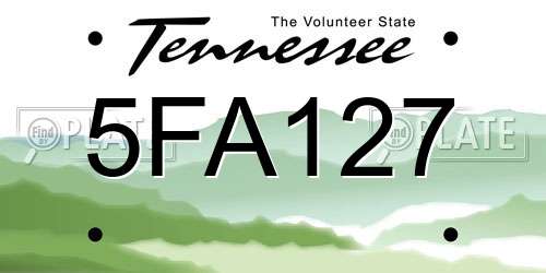 5FA127 Tennessee License Plate