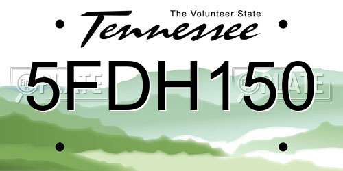 5FDH150 Tennessee License Plate