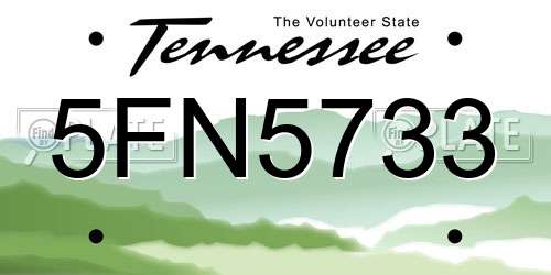 5FN5733 Tennessee License Plate