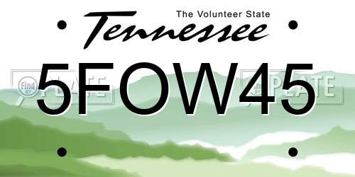 5FOW45 Tennessee License Plate