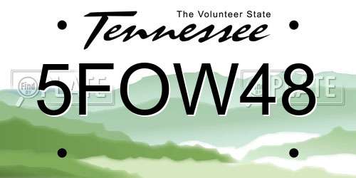 5FOW48 Tennessee License Plate