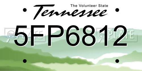 5FP6812 Tennessee License Plate