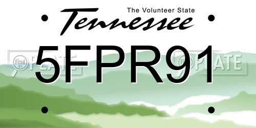 5FPR91 Tennessee License Plate