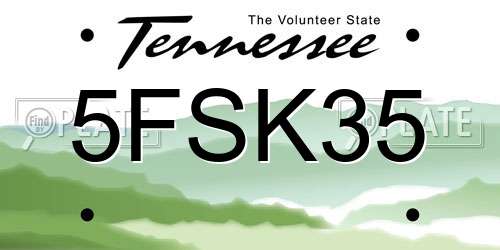 5FSK35 Tennessee License Plate
