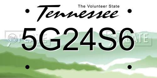 5G24S6 Tennessee License Plate