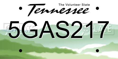5GAS217 Tennessee License Plate