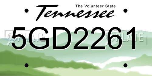 5GD2261 Tennessee License Plate