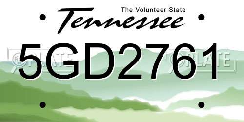 5GD2761 Tennessee License Plate