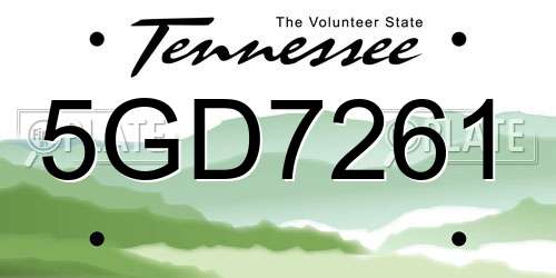 5GD7261 Tennessee License Plate