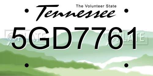 5GD7761 Tennessee License Plate