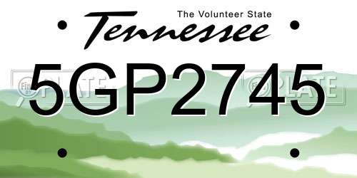 5GP2745 Tennessee License Plate