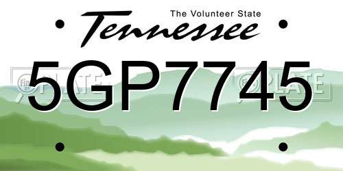 5GP7745 Tennessee License Plate