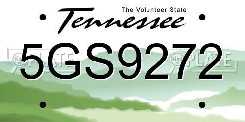 5GS9272 Tennessee License Plate