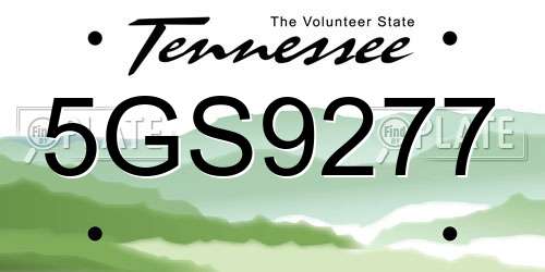 5GS9277 Tennessee License Plate