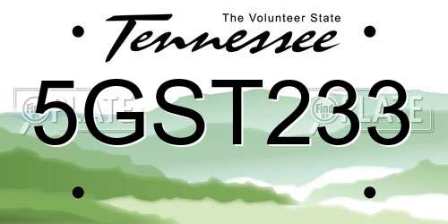 5GST233 Tennessee License Plate