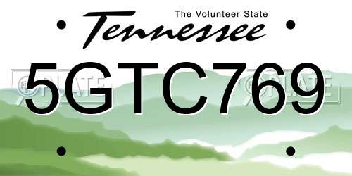 5GTC769 Tennessee License Plate