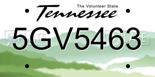 5GV5463 Tennessee License Plate
