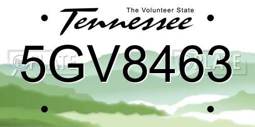 5GV8463 Tennessee License Plate