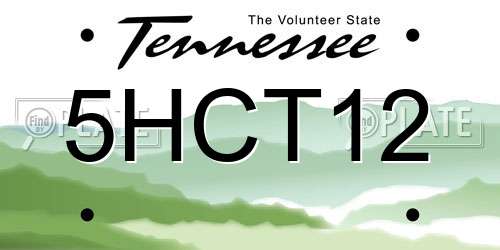 5HCT12 Tennessee License Plate