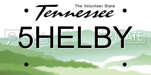 5HELBY Tennessee License Plate