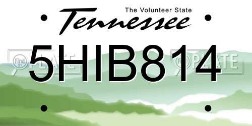 5HIB814 Tennessee License Plate