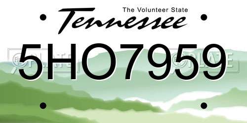5HO7959 Tennessee License Plate