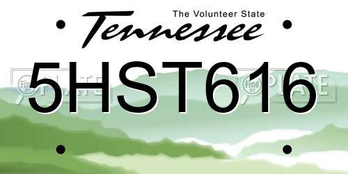 5HST616 Tennessee License Plate