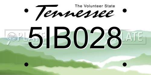 5IB028 Tennessee License Plate