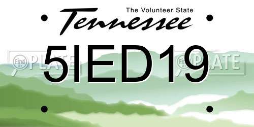 5IED19 Tennessee License Plate