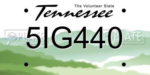 5IG440 Tennessee License Plate