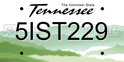 5IST229 Tennessee License Plate