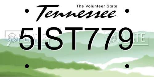 5IST779 Tennessee License Plate