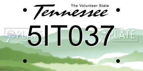5IT037 Tennessee License Plate