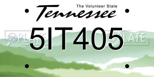 5IT405 Tennessee License Plate