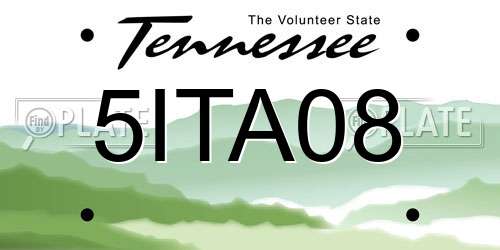 5ITA08 Tennessee License Plate
