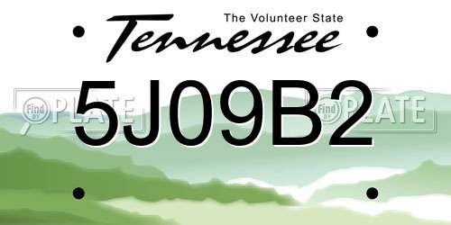 5J09B2 Tennessee License Plate
