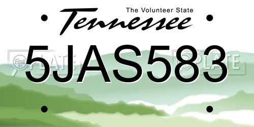 5JAS583 Tennessee License Plate